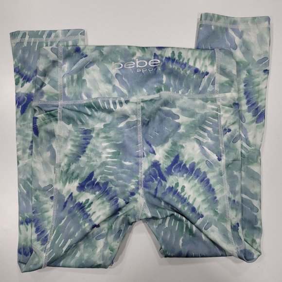 Bebe Sport Printed Tie Dye Capri Leggings Size Small - Picture 2 of 8